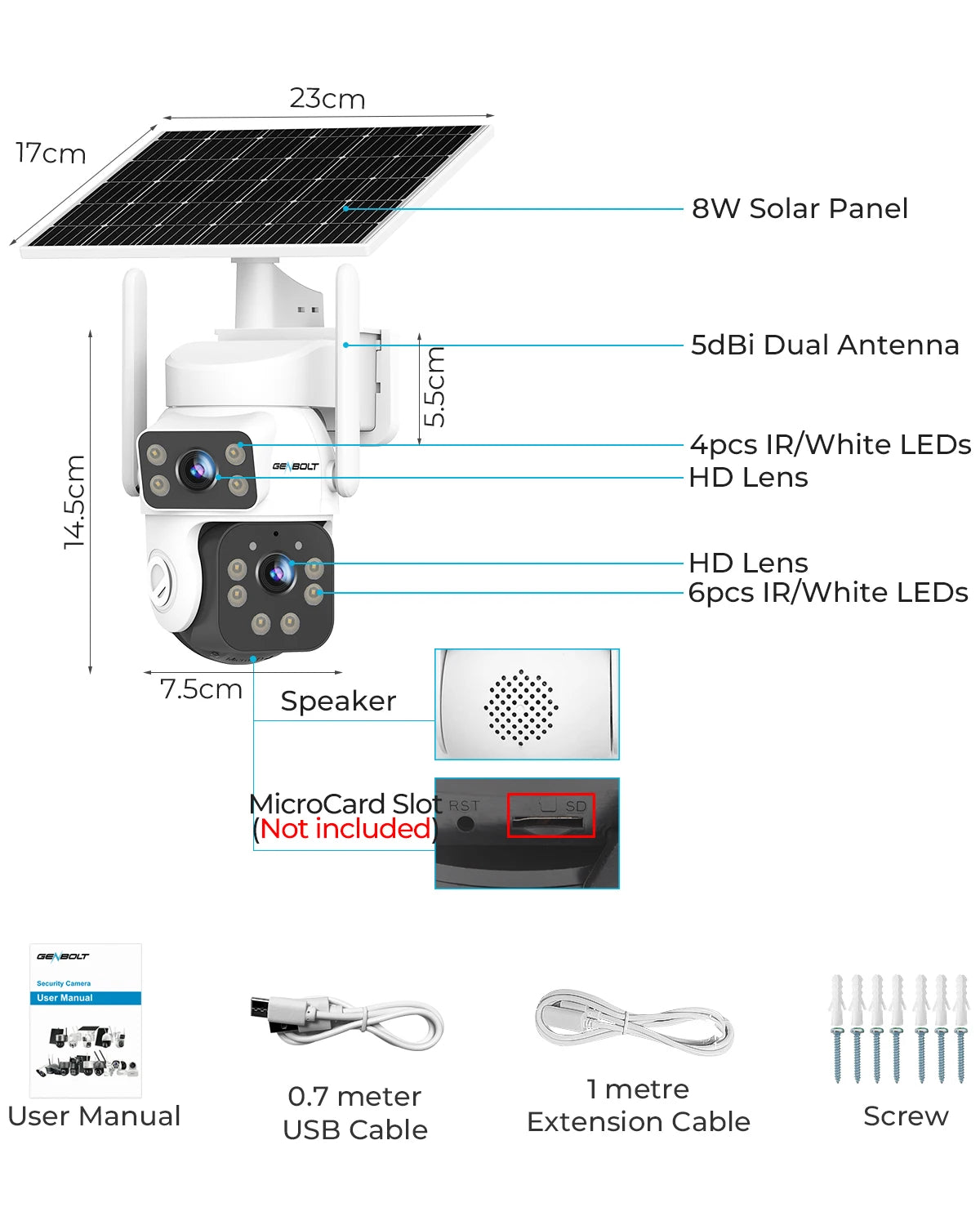 Telecamera di Sicurezza Solare 2K da Esterno