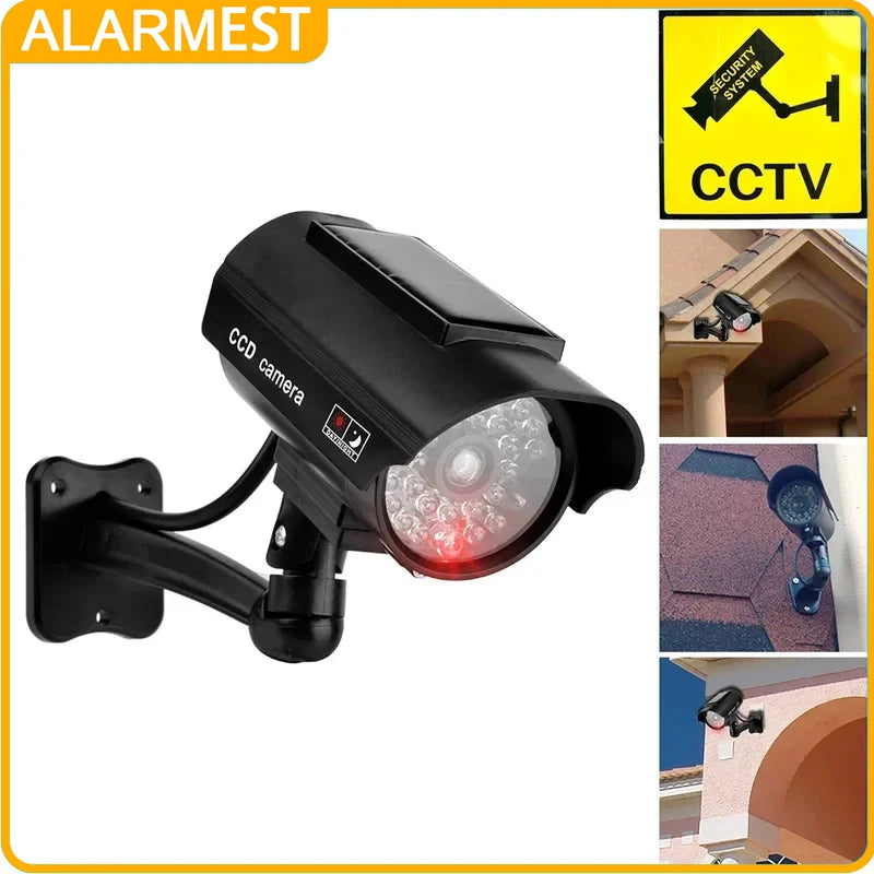 ALARMEST Fake Camera Solart Dummy Waterproof Security CCTV Surveillance Camera With Flashing Red Led Light Outdoor Indoor