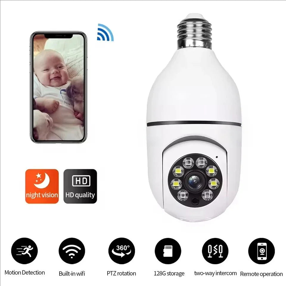 Telecamera da Lampadina E27 Full HD WiFi - Visione Notturna