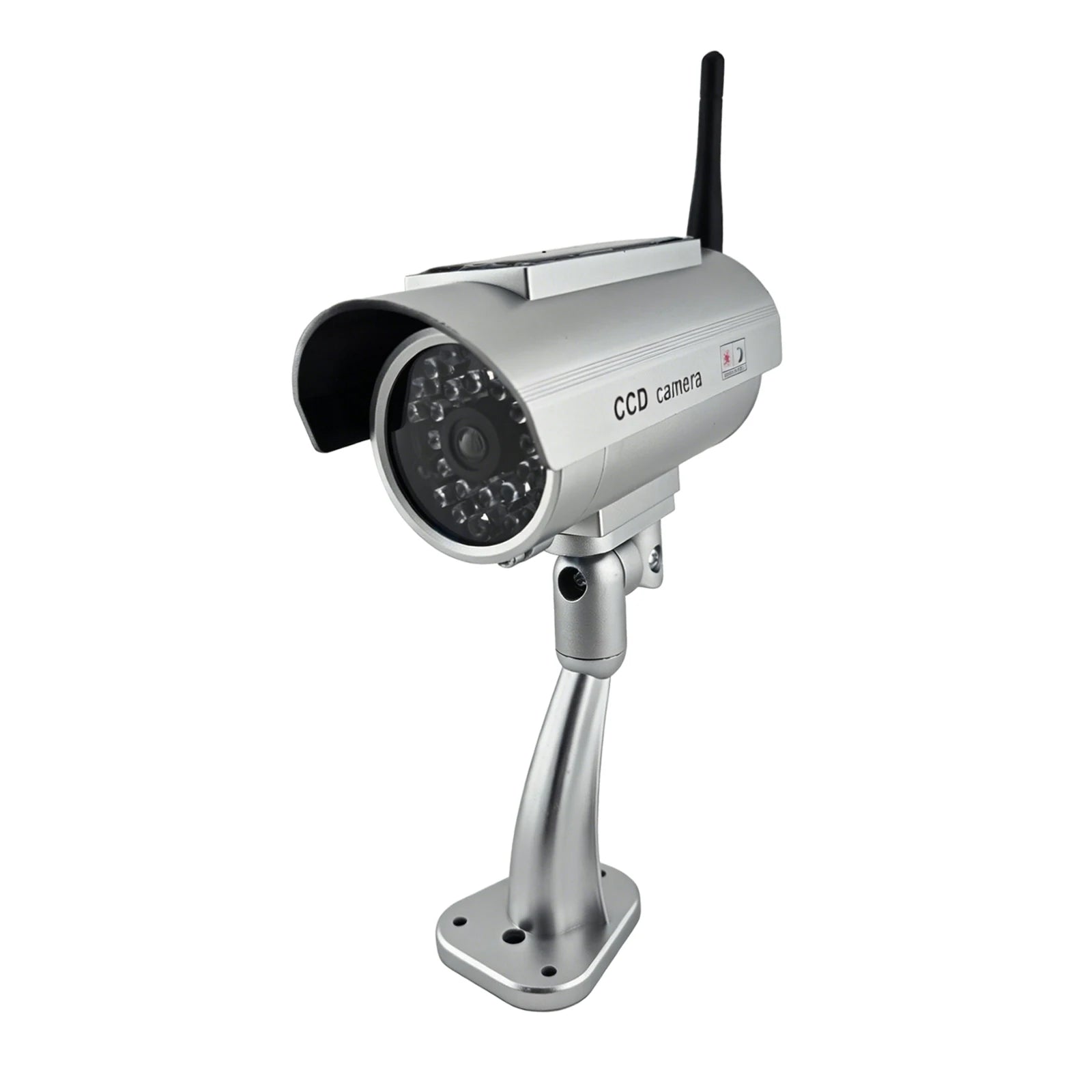 Solar Powered Fake Security Camera, Bullet Dummy Security Camera Simulated Surveillance System with Red Flashing Light