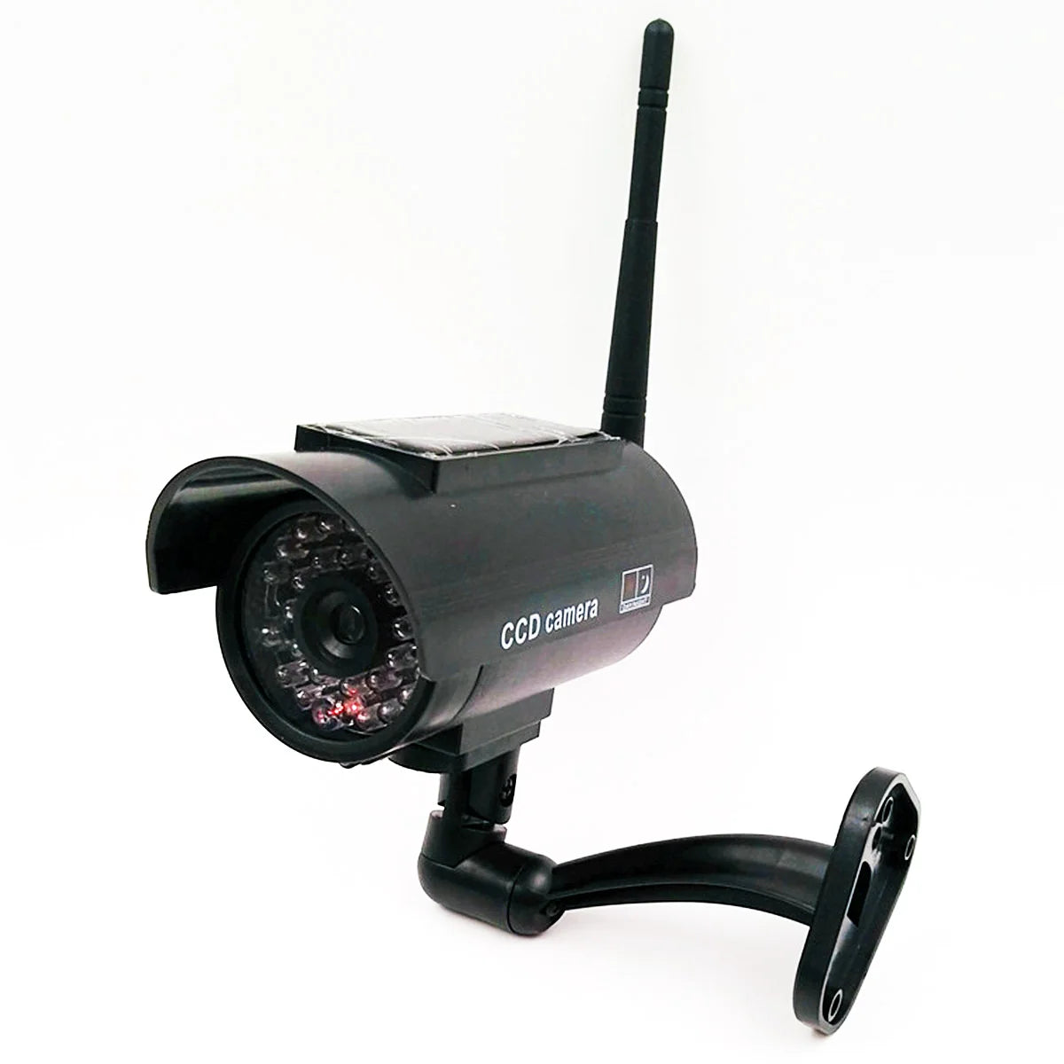 Solar Powered Fake Security Camera, Bullet Dummy Security Camera Simulated Surveillance System with Red Flashing Light