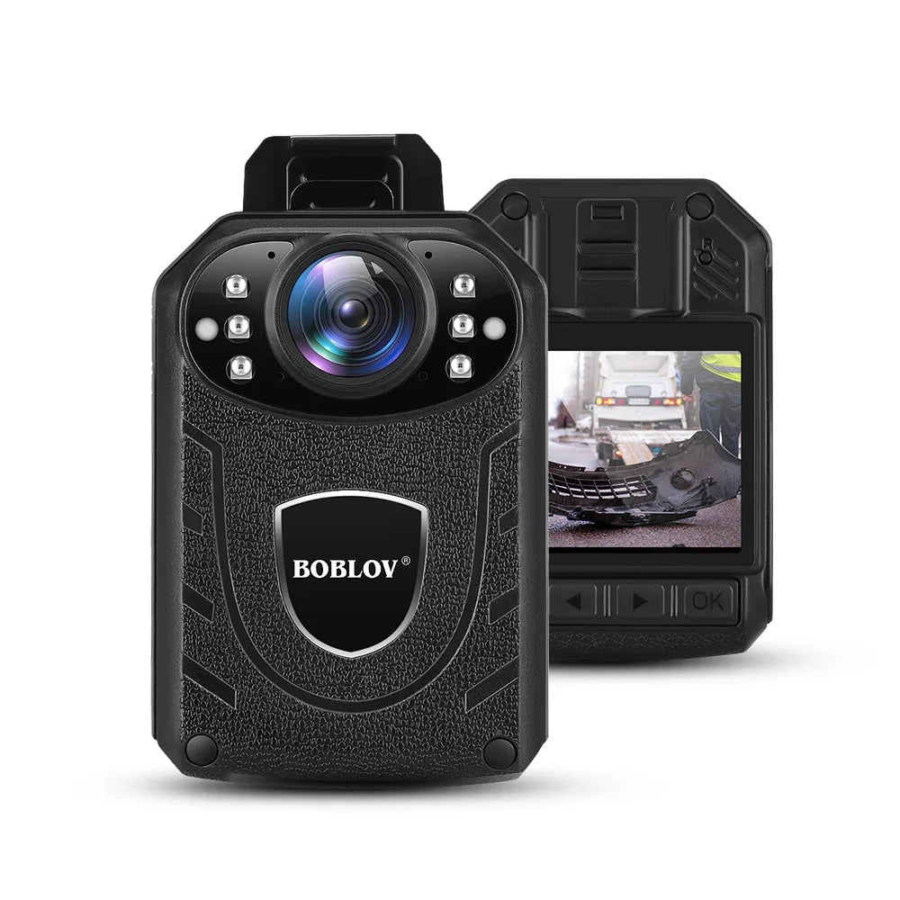 BOBLOV KJ21 Body Camera 1296P HD IR Night Vision, 170° Police Security DVR, Wearable Mini Camcorder for  Evidence Recording