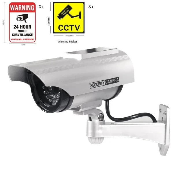 Red Flashing Led Fake CCTV Bullet Camera Scare The Thief Surveillance Security System Solar Powered Dummy Waterproof Camera
