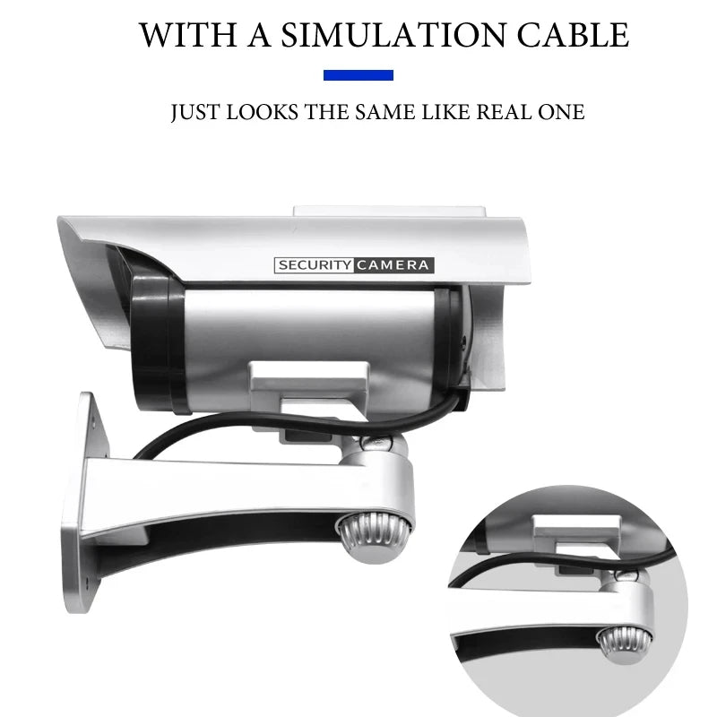 Red Flashing Led Fake CCTV Bullet Camera Scare The Thief Surveillance Security System Solar Powered Dummy Waterproof Camera