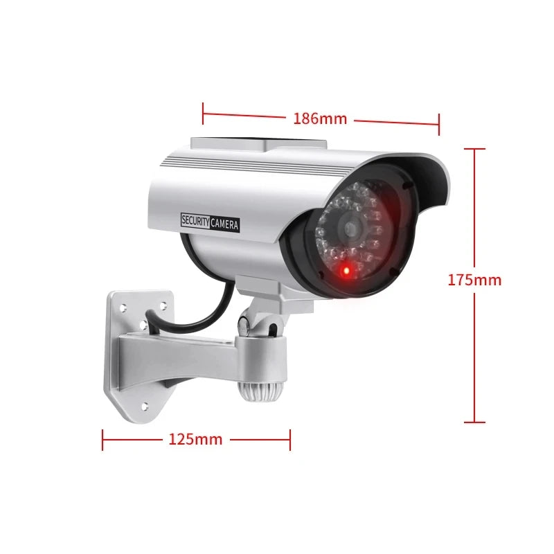 Red Flashing Led Fake CCTV Bullet Camera Scare The Thief Surveillance Security System Solar Powered Dummy Waterproof Camera