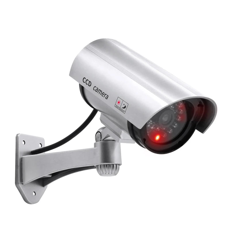 Creative Fake Bullet Camera Plastic Dummy CCTV Camera With Red Flashing Led Power Via AA Battery Surveillance Security System