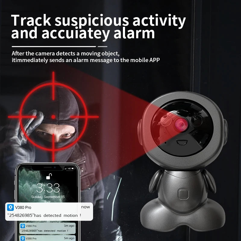 8MP Wifi Surveillance Robot Camera PTZ Security Baby Monitor Two Way Audio Color Night Vision AI Smart Tracking Home IP Cameras